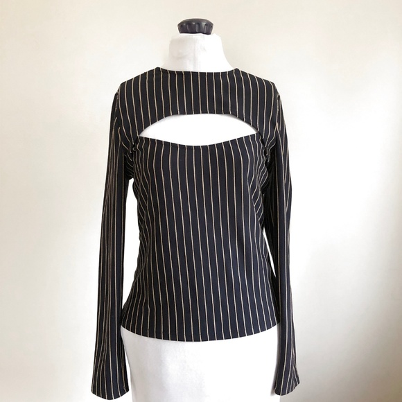 Zara Navy/Gold Striped Long Sleeve Shirt  8M - Picture 4 of 7